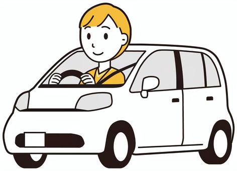  訪問看護師女性(黄)-573-全身 自動車,訪問看護師,看護師,女性,医療,病院,介護,ナース,在宅看護,クリニックのイラスト素材