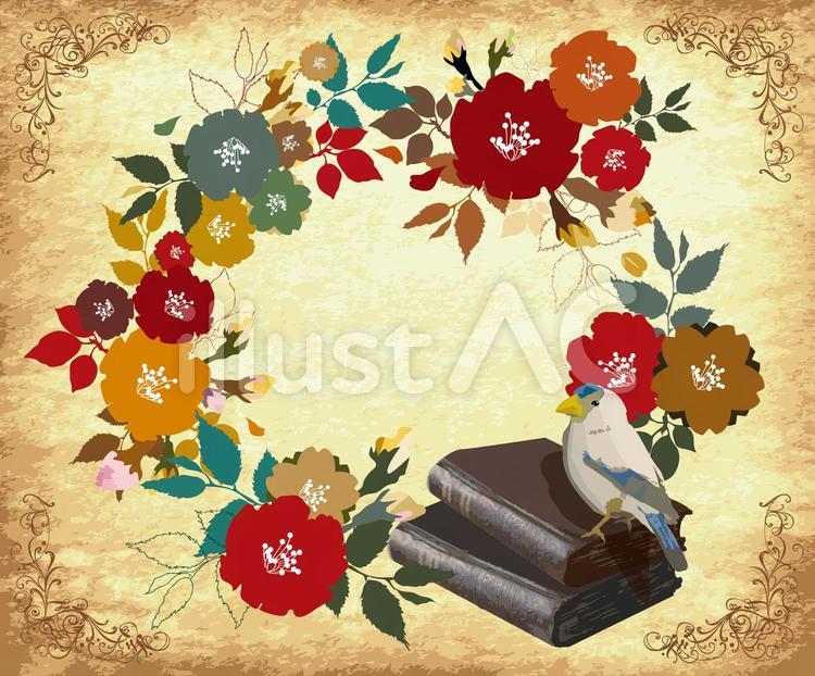 イラスト小鳥本花ブーケメッセージカードイラスト No 無料イラストなら イラストac