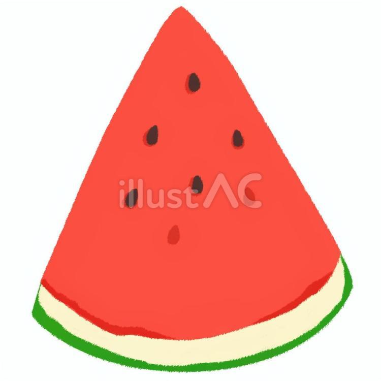 三角にカットした瑞々しいスイカ スイカ,夏,断面のイラスト素材