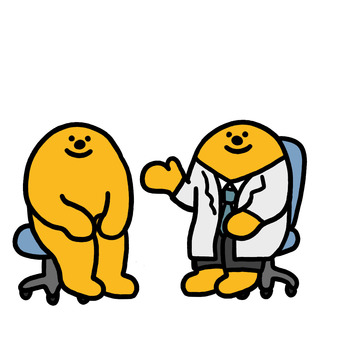 診察くん 医療,病院,患者,治療,検査,医師,診察,問診のイラスト素材