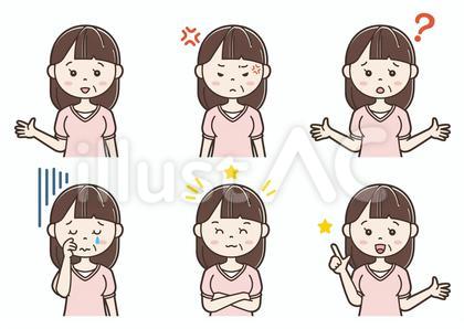 女性イラスト表情11