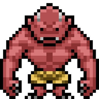 鬼（ドット絵） 鬼,ドット,絵,モンスター,怪物,妖怪,化け物,ゲーム,ピクセルアート,レトロのイラスト素材