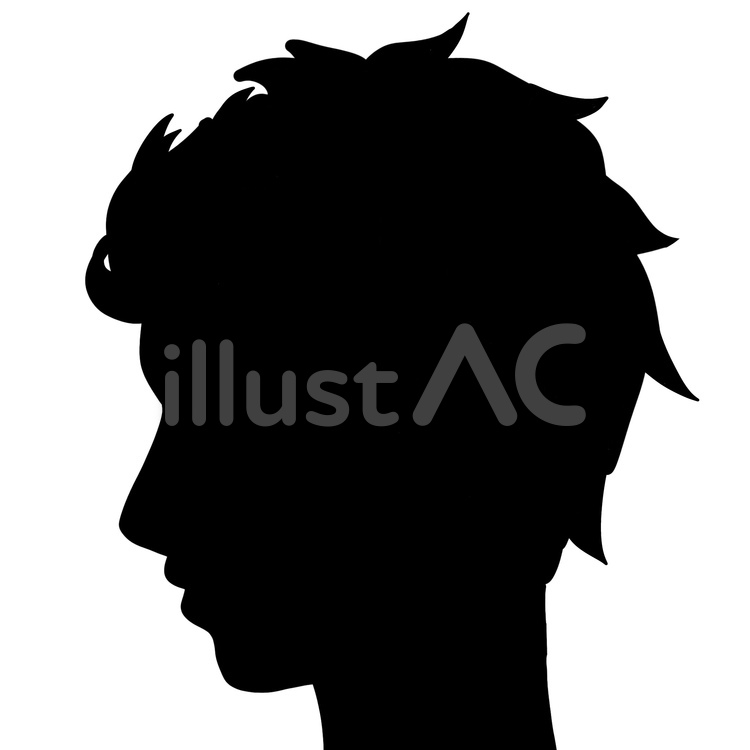 ワイルド　男性　横顔　シルエット ワイルド,男性,男のイラスト素材