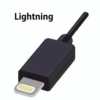 USBケーブル（Lightning） usbケーブル,lightning,パソコン,モバイル,スマホ,ノートパソコン,タブレット,インターネット,家電,電気屋のイラスト素材