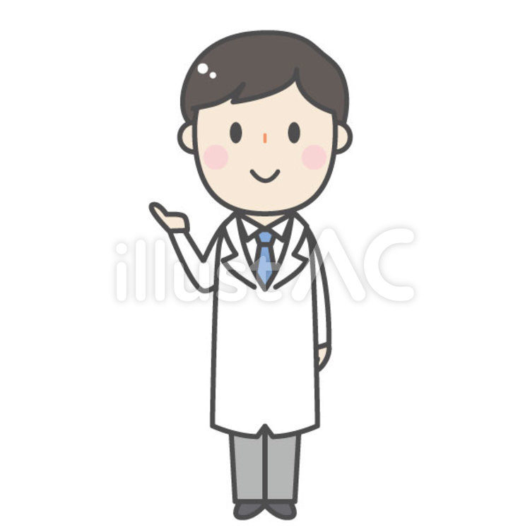 かわいい白衣の男性-医者医師薬剤師 白衣,医師,薬剤師のイラスト素材