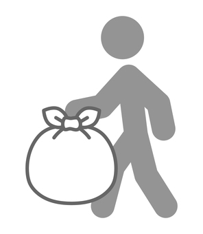 ゴミ袋を持つ人物 ゴミ袋を持つ人物 ゴミ捨て,ゴミ袋,人物,ゴミ,捨てる,掃除のイラスト素材