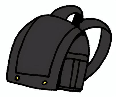 ランドセル（黒） ランドセル,学校,小学校,小学生,学用品,持ち物,鞄,入学,入学式,新学期のイラスト素材
