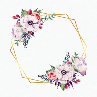 Illustration, flower, plant, frame, 