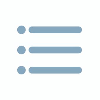 メニューボタン（リスト・ブルー） メニューボタン,メニュー,リスト,箇条書き,3本線,アイコン,シンプル,ボタン,青,角丸のイラスト素材