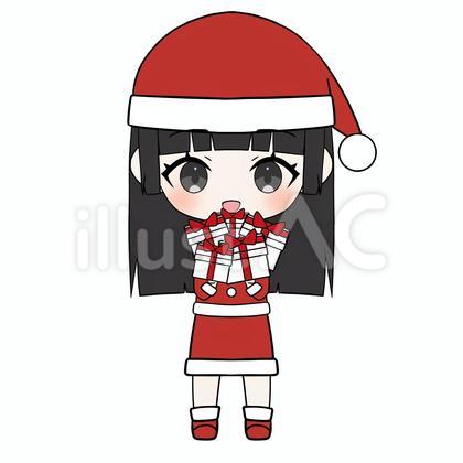 たくさんプレゼントを持った女の子 笑顔3