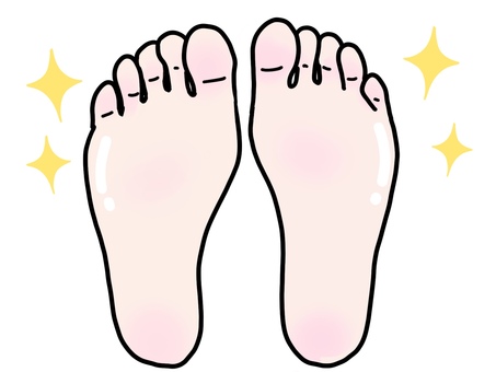 健康な足の裏 足,健康,キラキラ,ピカピカ,清潔,綺麗,艶,両足,フットケア,足裏のイラスト素材