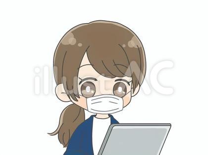 女性 スーツ ジャケット PC マスク