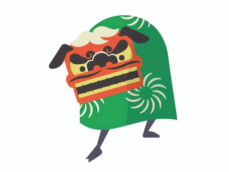 獅子舞 獅子舞,年賀状,お正月,正月,年始,1月,冬,獅子頭,伝統,厄払いのイラスト素材