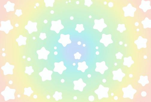 メルヘンな雰囲気の星の背景素材 星,花,ファンシー,メルヘン,パステル,背景,バックグラウンド,七色,レインボーカラー,かわいいのイラスト素材