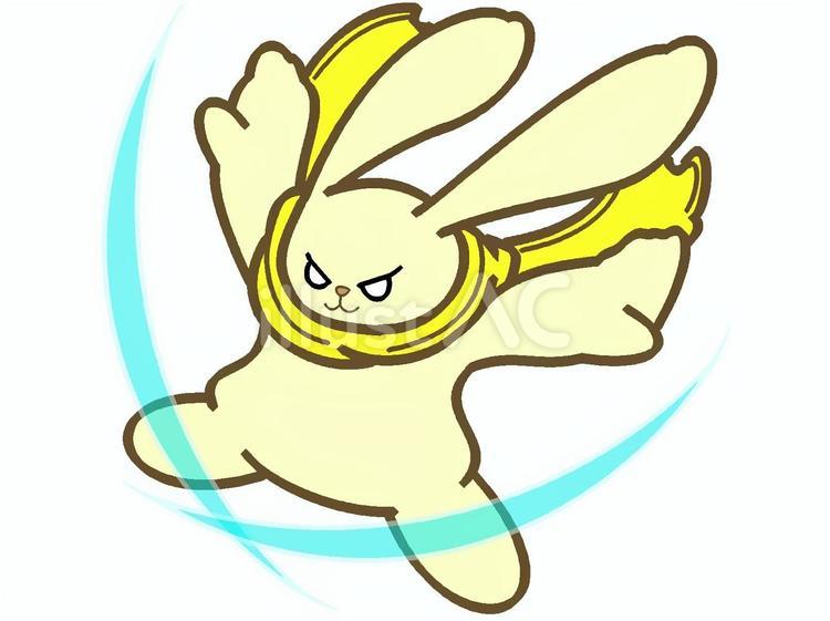 衝撃波を放つ兎の勇者『黄』 兎,勇者,動物のイラスト素材
