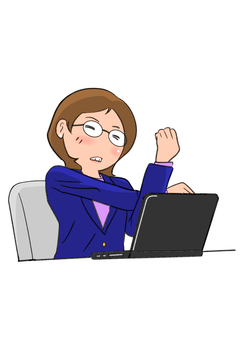 ストレッチをするビジネスウーマン ビジネスウーマン,スーツ,女性,ストレッチ,パソコン,伸びのイラスト素材