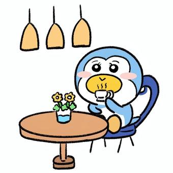 Penguin relaxing in a cafe, JPG, PNG and AI Penguin relaxing in a cafe, , JPG, PNG and AI