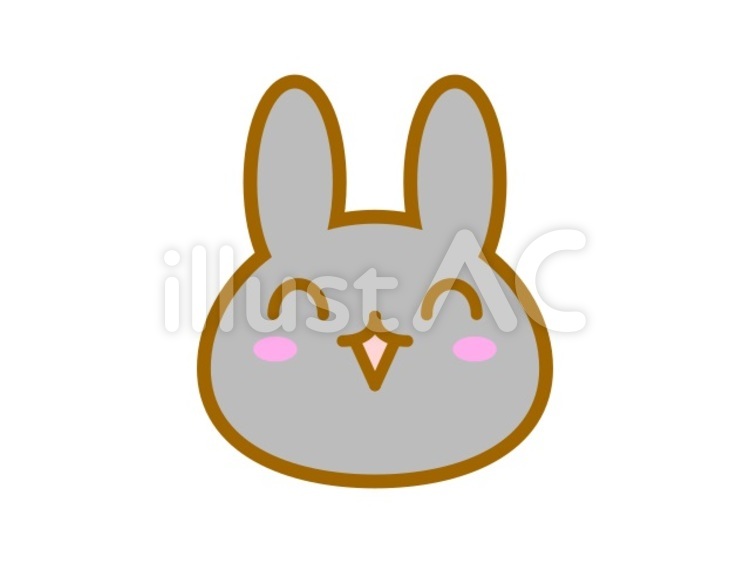 うさぎ笑顔　黒 うさぎ,動物,ペットのイラスト素材