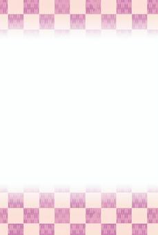 可愛い和柄のポストカード（縦） 和柄,葉書,余白,縦,ピンク,ポストカード,フレーム,市松,矢絣,壁紙のイラスト素材