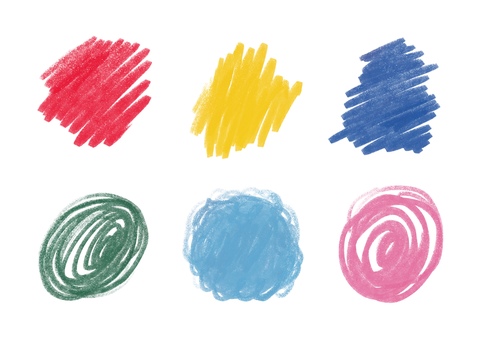 カラフルなクレヨンの落書き_01 カラフルなクレヨンの落書き_01 クレヨン,落書き風,円,お絵描き,明るい,楽しい,ポップ,手書き,シンプル,カラフルのイラスト素材