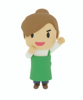 Challenging and motivated store clerk with a guts pose, JPG and PNG Challenging and motivated store clerk with a guts pose, pick up, convenience store, supermarket, JPG and PNG