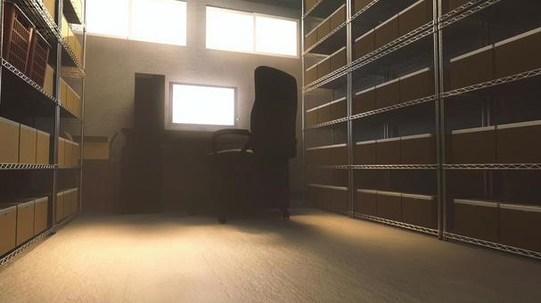 パソコンがある倉庫 倉庫,荷物,倉庫作業,段ボール,仕事,在庫,山積み,室内,物置,保管庫のイラスト素材