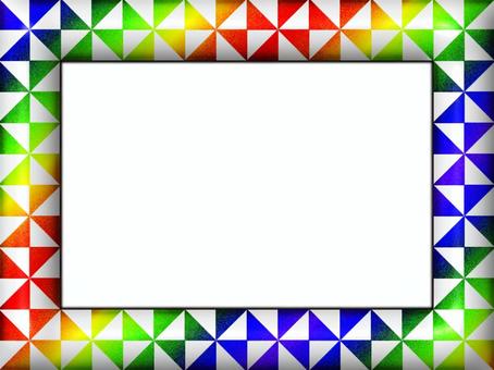 風車模様のフレ−ム 風車模様,フレ−ム,ポストカード,メッセージカード,飾り枠,あしらい,柄,パターン,風車,和風のイラスト素材