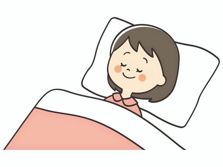 眠っている女の子 眠る,睡眠,寝る,就寝,昼寝,寝落ち,おやすみ,休憩,休息,安眠のイラスト素材