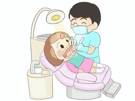 歯医者に行く女の子 視覚支援,お支度ボード,絵カード,スケジュール,子ども,歯医者,虫歯,通院のイラスト素材