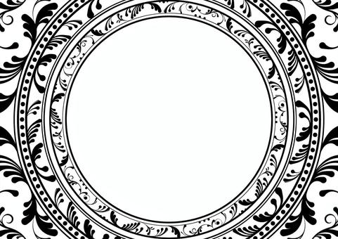 洗練された蔦模様の円形フレーム素材 蔦,模様,洋風,植物,円,フレーム,背景,透過のイラスト素材