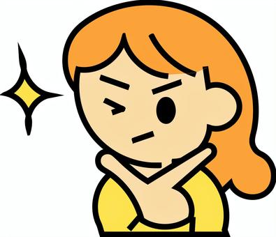 イけてるポーズをとる女の子 イけてるポーズをとる女の子 イケてる,かっこいい,クール,ポーズ,決めポーズ,自信満々,魅力的,女の子,人物,キャラのイラスト素材