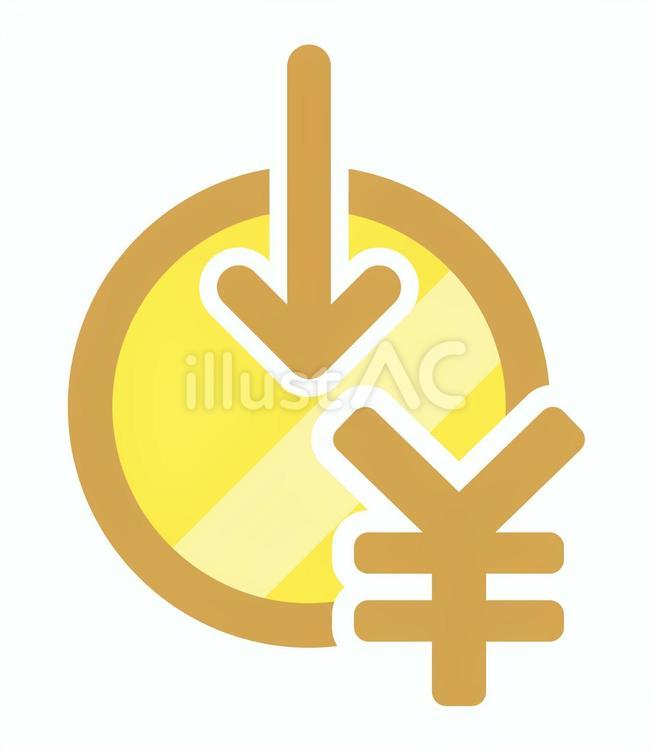 お金と矢印アイコン お金,入金,出金のイラスト素材