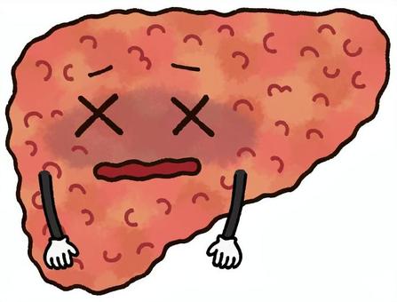 肝硬変 肝臓,臓器,げっそり,体調不良,人体,体,医療,医学,消化器,消化器内科のイラスト素材