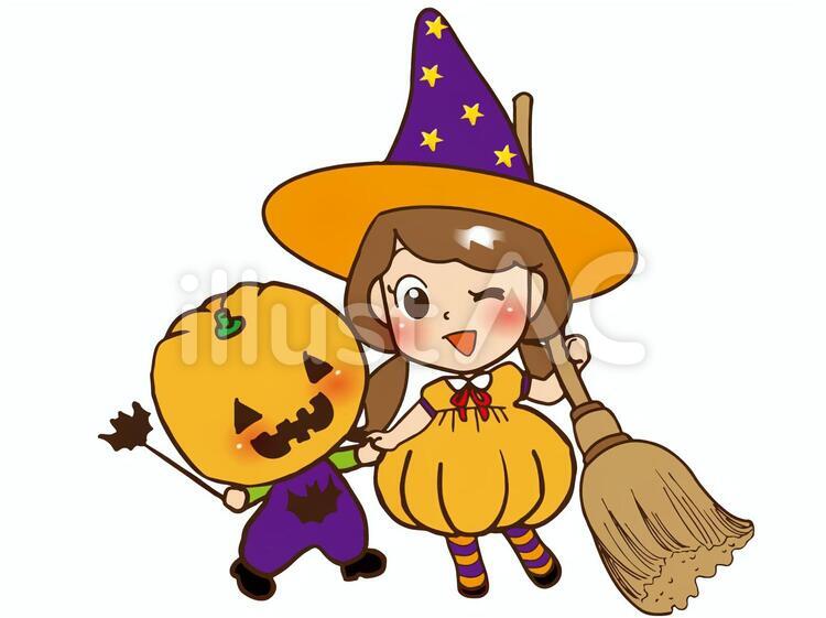 ハロウィンの子ども２　 ハロウィン,女の子,仮装のイラスト素材
