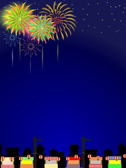 Fireworks summer festival in the starry sky, fireworks, fireworks display, festival, JPG