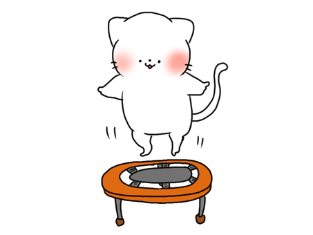 トランポリンねこ トランポリンねこ 猫,動物,哺乳類のイラスト素材