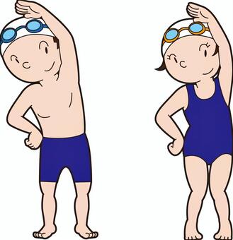 Child preparation gymnastics, swimming, a swimming pool, sea, JPG, PNG and AI