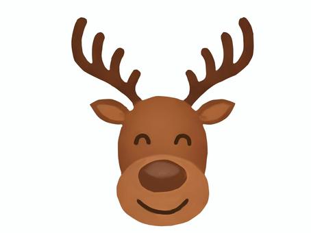 笑顔のトナカイ トナカイ,クリスマス,動物,角,笑顔,頭,頭部,イラスト,透過,12月25日のイラスト素材