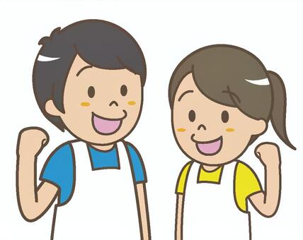 A man and a woman in an apron, JPG, PNG and AI A man and a woman in an apron, apron, men and women, people, JPG, PNG and AI