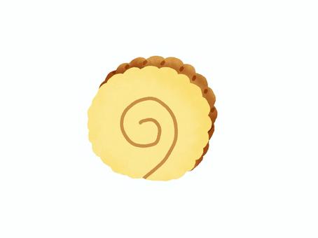 伊達巻 伊達巻,おせち,お正月,正月料理,うずまき,黄色,1個,玉子のイラスト素材