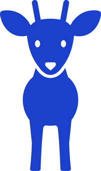 ピクトグラムの紺のキョンです。 ピクトグラム,キョン,シンプル,動物,哺乳類,鹿,野生,かわいい,ジビエ,角のイラスト素材