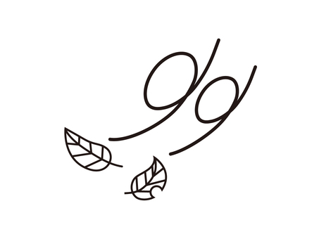 木枯らしのイラスト(モノクロ) 木枯らし,風,冬,北風,季節,冷たい,寒い,冷え込み,強風,落ち葉のイラスト素材