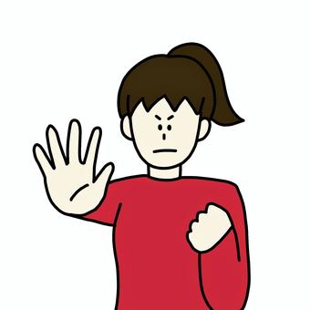 拒否する女性 女性,人物,シンプル,拒否,1人,拒絶,上半身のイラスト素材