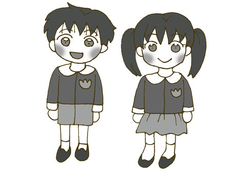 Illustration, kindergarten child, boy, girl, 