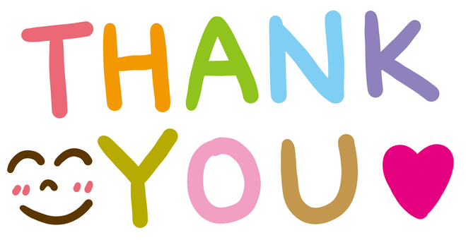 THANKYOU thank,you,お礼,感謝,顔,笑顔,にこにこ,女の子,男の子,ハートマークのイラスト素材