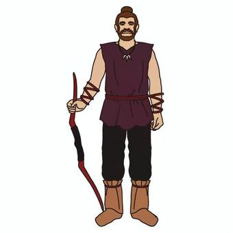 人物男(縄文) 人物男(縄文) 縄文時代,衣服,模様,立つ,狩猟,原始,文化,歴史,考古学,遺跡のイラスト素材