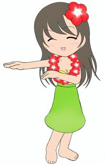 フラガール 女性,女子,人物,フラダンス,踊りのイラスト素材