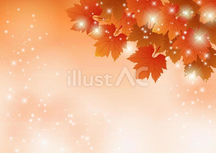 Autumn25171 カエデ,紅葉,キラキラのイラスト素材