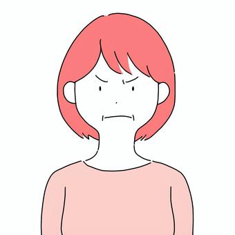 怒った表情・中年女性 怒り,不機嫌,ご立腹,中年,女性,感情のイラスト素材