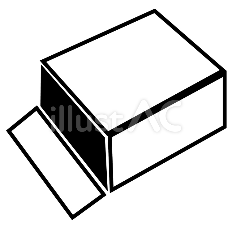 ボックス・箱（黒ふちどり） ボックス,整理,ケースのイラスト素材